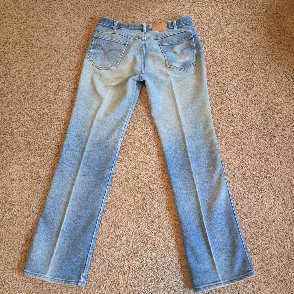 Vintage Manhattan Mens Light Wash Straight‎ Leg Jeans Made in USA 36x34 Blue - Picture 7 of 9